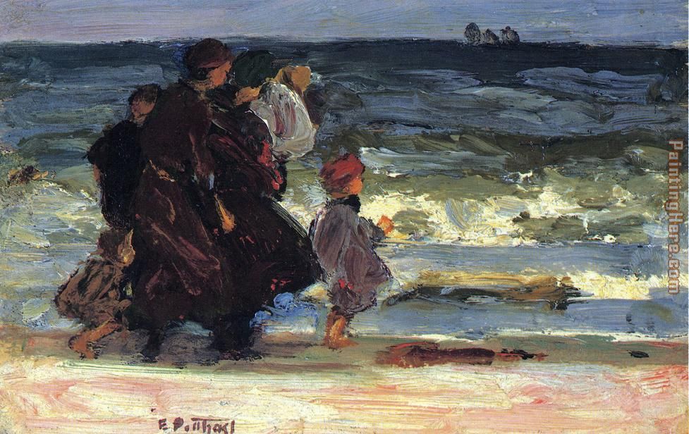 A Family at the Beach painting - Edward Henry Potthast A Family at the Beach art painting